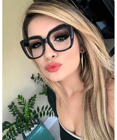 Fashion Photochromic Nearsighted Myopia Glasses Big Frame Transition Sunglasses Women Square Optical Eyeglasses - CK18ADSKQ8L...