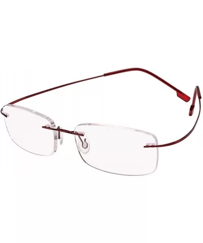 Memory Titanium Frameless Lightweight Reading Glasses Hingeless Flexibled Frames for Mens Womens - Red - CU18QSLODO8 $11.45 S...