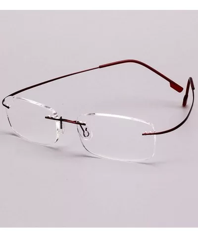 Memory Titanium Frameless Lightweight Reading Glasses Hingeless Flexibled Frames for Mens Womens - Red - CU18QSLODO8 $11.45 S...