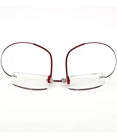 Memory Titanium Frameless Lightweight Reading Glasses Hingeless Flexibled Frames for Mens Womens - Red - CU18QSLODO8 $11.45 S...