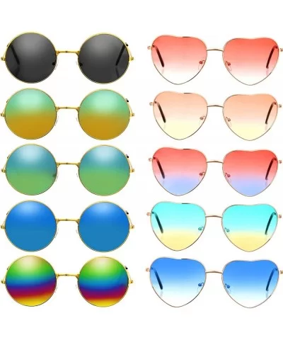 20 Pairs Hippie Sunglasses 60's Style Round Sunglasses and Heart-Shape Glasses - CP18ZDLDQ3X $23.04 Goggle