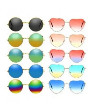 20 Pairs Hippie Sunglasses 60's Style Round Sunglasses and Heart-Shape Glasses - CP18ZDLDQ3X $23.04 Goggle