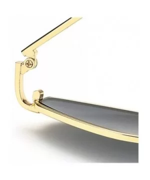 New retro square metal small frame fashion diamond ocean piece unisex party sunglasses - Champagne - CZ18YM0GXES $9.41 Square