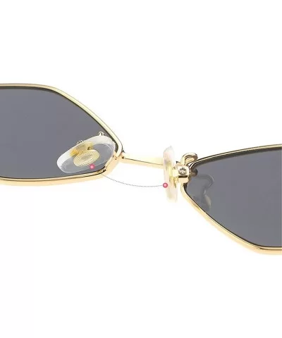 New retro square metal small frame fashion diamond ocean piece unisex party sunglasses - Champagne - CZ18YM0GXES $9.41 Square