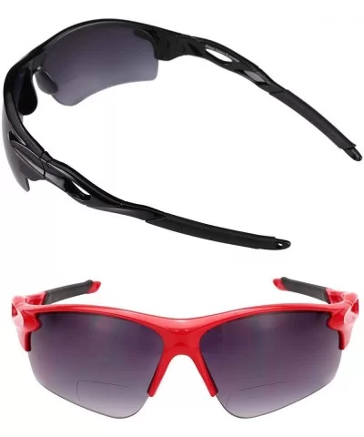 The Athlete" 2 Pair of Precision Sport Wrap Bifocal Unisex Sunglasses - Black and Red - C81924XN0E0 $20.89 Sport