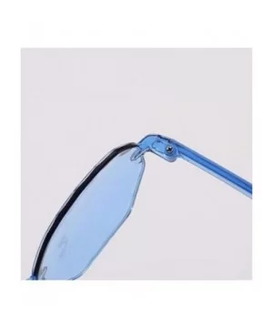 Colorful Frameless Multilateral Shaped Sunglasses Jelly Candy Color Sunglasses for Party Gifts - Blue - CX190HU85KW $5.46 Square