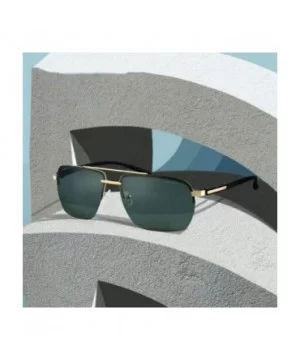 DESIGN Men Classic Sunglasses Rectangle Rimless Luxury Brand C01 Black - C04 Gray - CF18XE0M5UK $13.04 Rimless