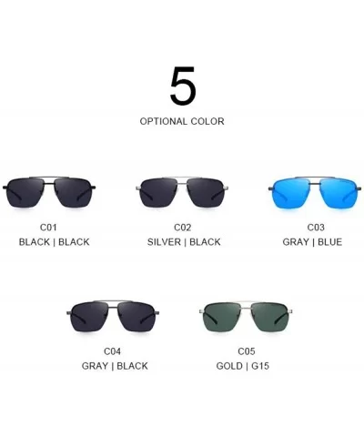 DESIGN Men Classic Sunglasses Rectangle Rimless Luxury Brand C01 Black - C04 Gray - CF18XE0M5UK $13.04 Rimless