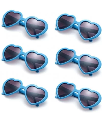 6 Neon Colors Heart Shape Party Favors Sunglasses - Multi Packs - 6-pack Blue - C918DA4GZLT $7.23 Aviator