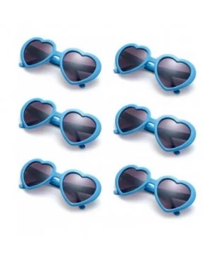 6 Neon Colors Heart Shape Party Favors Sunglasses - Multi Packs - 6-pack Blue - C918DA4GZLT $7.23 Aviator