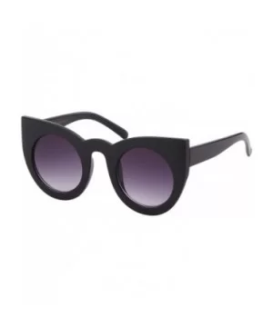 Vintage Cat Eye Sunglasses for Women Oversized Trend Sun Glasses - Black Frame Grey Lens - CS196U3U92M $6.98 Goggle