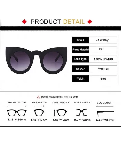 Vintage Cat Eye Sunglasses for Women Oversized Trend Sun Glasses - Black Frame Grey Lens - CS196U3U92M $6.98 Goggle