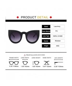 Vintage Cat Eye Sunglasses for Women Oversized Trend Sun Glasses - Black Frame Grey Lens - CS196U3U92M $6.98 Goggle