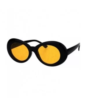 70's Fashion Sunglasses Womens Vintage Oval Frame Glitter Lens - Black (Orange) - CP18IGGMUL0 $6.20 Oversized