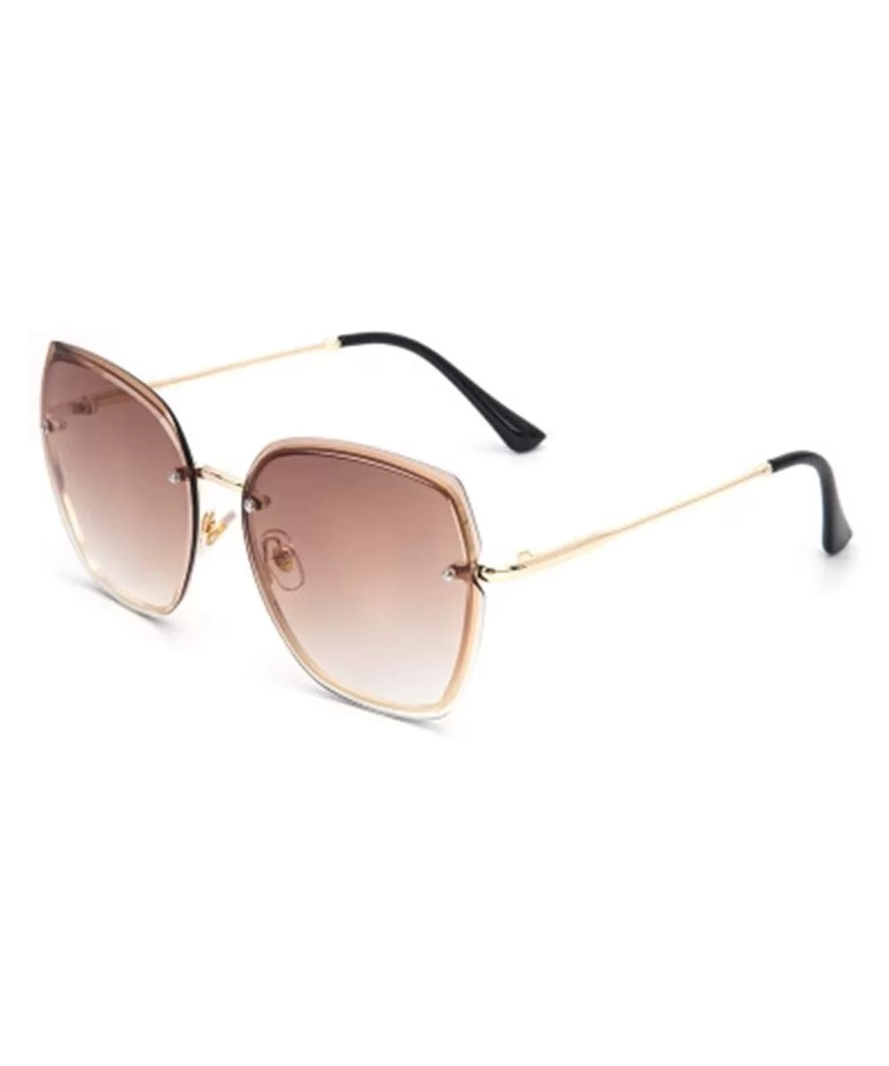 Square Sunglasses Large Frame Personality Fashion Sunglasses Men and Women Universal Glasses - 3 - CN1903YXC4O $28.11 Square