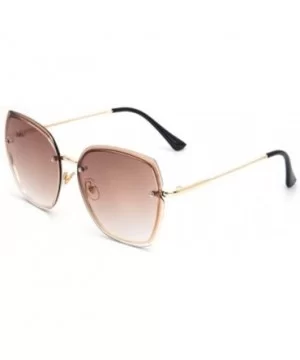 Square Sunglasses Large Frame Personality Fashion Sunglasses Men and Women Universal Glasses - 3 - CN1903YXC4O $28.11 Square