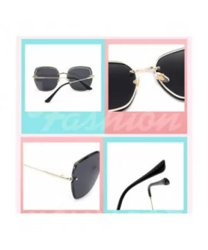 Square Sunglasses Large Frame Personality Fashion Sunglasses Men and Women Universal Glasses - 3 - CN1903YXC4O $28.11 Square