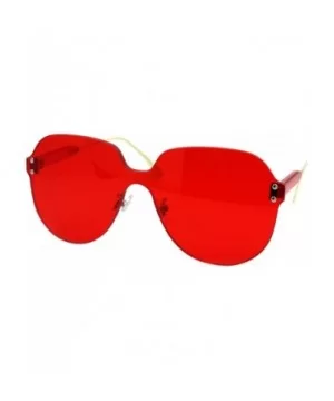 Womens Rimless Sunglasses Oversized Thick Lens Futuristic Shades UV 400 - Red - CJ194G6G3X9 $11.19 Oversized