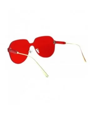 Womens Rimless Sunglasses Oversized Thick Lens Futuristic Shades UV 400 - Red - CJ194G6G3X9 $11.19 Oversized