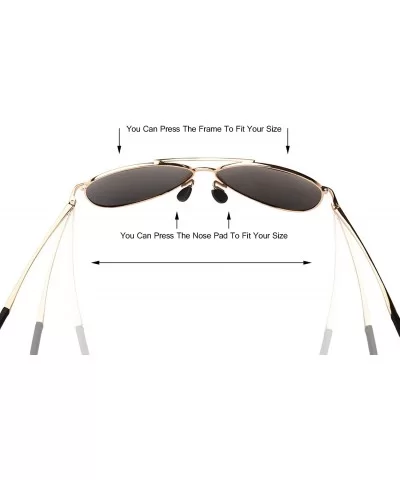 Premium Military Style Classic Aviator Polarized Sunglasses - 100% UV Protection - Gold Frame Black Lens - CQ18CD0Z6SX $8.97 ...