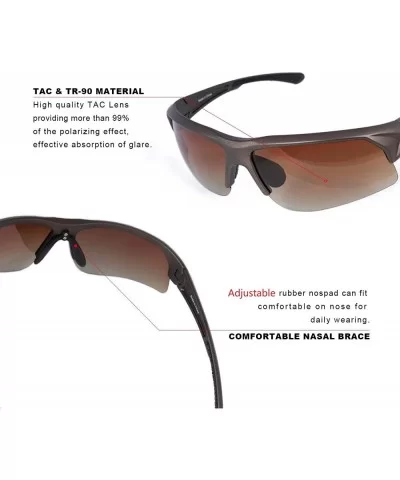 Polarized Sunglasses Protection Lightweight - 07-matt Brown Frame Brown Gradient Lens - CZ1967XIDR0 $16.24 Sport