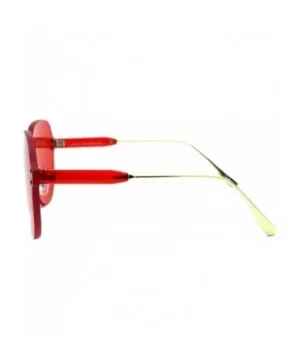 Womens Rimless Sunglasses Oversized Thick Lens Futuristic Shades UV 400 - Red - CJ194G6G3X9 $11.19 Oversized