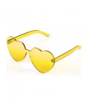 Love Heart Shape Sunglasses Transparent Party Sunglasses UV Protection Candy Color - Transparent Yellow - CA199XZRZ7X $7.30 O...