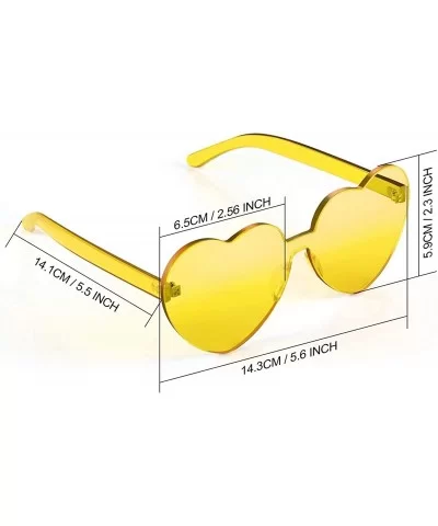 Love Heart Shape Sunglasses Transparent Party Sunglasses UV Protection Candy Color - Transparent Yellow - CA199XZRZ7X $7.30 O...