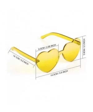 Love Heart Shape Sunglasses Transparent Party Sunglasses UV Protection Candy Color - Transparent Yellow - CA199XZRZ7X $7.30 O...