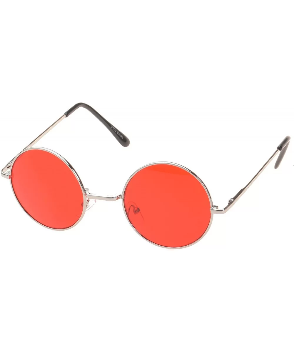 'Brentwood' Round Fashion Sunglasses - Red - CQ11ORPUFXD $5.92 Round