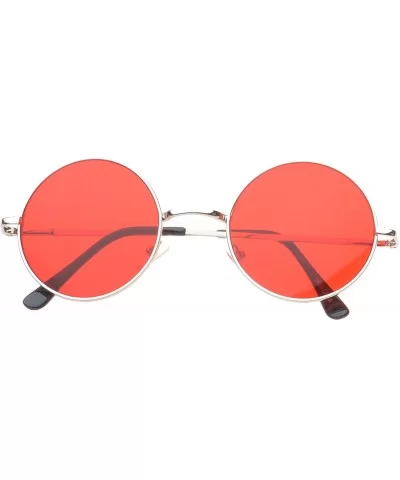 'Brentwood' Round Fashion Sunglasses - Red - CQ11ORPUFXD $5.92 Round