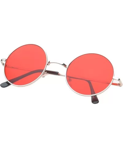 'Brentwood' Round Fashion Sunglasses - Red - CQ11ORPUFXD $5.92 Round