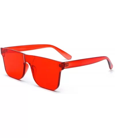 KyiduoOne Piece Rimless Tinted Eyewear Transparent Candy Color Sunglasses - Red - CQ18RSAY607 $5.59 Rimless