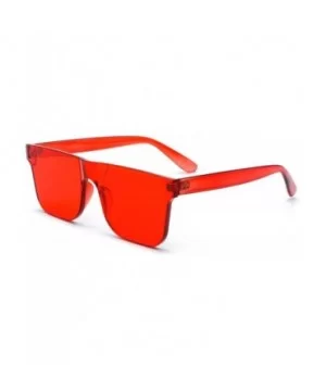 KyiduoOne Piece Rimless Tinted Eyewear Transparent Candy Color Sunglasses - Red - CQ18RSAY607 $5.59 Rimless