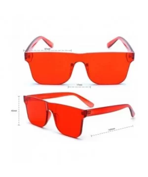 KyiduoOne Piece Rimless Tinted Eyewear Transparent Candy Color Sunglasses - Red - CQ18RSAY607 $5.59 Rimless