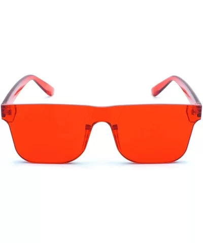 KyiduoOne Piece Rimless Tinted Eyewear Transparent Candy Color Sunglasses - Red - CQ18RSAY607 $5.59 Rimless