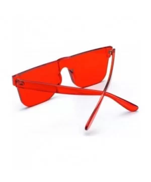 KyiduoOne Piece Rimless Tinted Eyewear Transparent Candy Color Sunglasses - Red - CQ18RSAY607 $5.59 Rimless