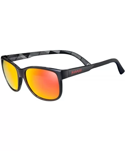 Sport Sunglasses G3218 Mirror Lenses- Patterns on Frame- with Storage Pouch - Red/Grey - CV18C3U7ECR $16.26 Sport