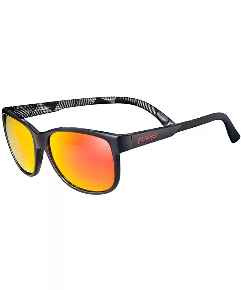 Sport Sunglasses G3218 Mirror Lenses- Patterns on Frame- with Storage Pouch - Red/Grey - CV18C3U7ECR $16.26 Sport