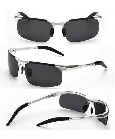 Mens Sports Polarized Sunglasses UV Protection Fashion Sunglasses for Men Fishing Driving - CG18GO6IIRE $14.63 Semi-rimless