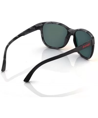 Sport Sunglasses G3218 Mirror Lenses- Patterns on Frame- with Storage Pouch - Red/Grey - CV18C3U7ECR $16.26 Sport