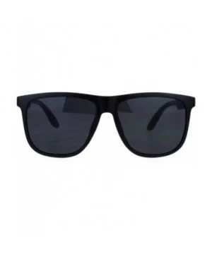 All Black Rubberized Matte Plastic Horn Rim Horned Sunglasses - Matte Black - CU12DA4KZ0N $8.59 Wayfarer