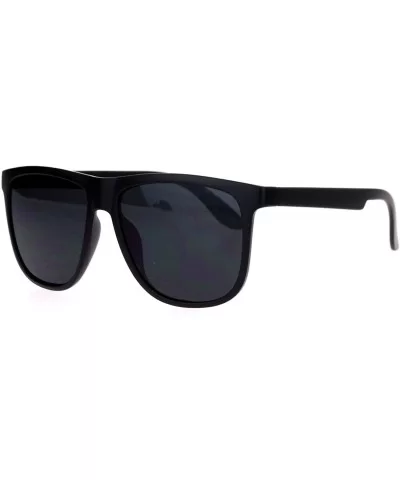 All Black Rubberized Matte Plastic Horn Rim Horned Sunglasses - Matte Black - CU12DA4KZ0N $8.59 Wayfarer