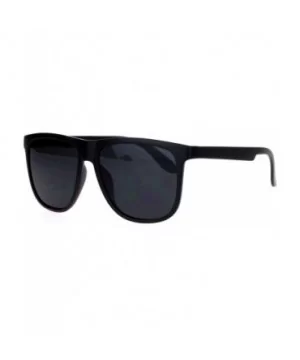 All Black Rubberized Matte Plastic Horn Rim Horned Sunglasses - Matte Black - CU12DA4KZ0N $8.59 Wayfarer