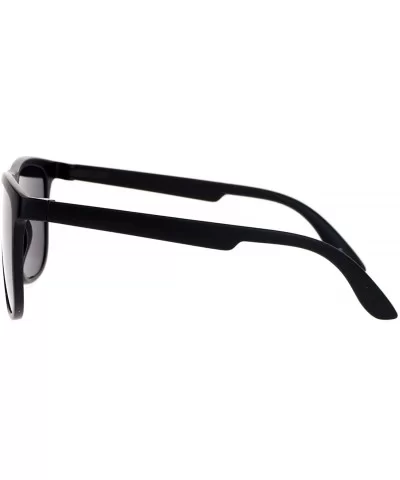 All Black Rubberized Matte Plastic Horn Rim Horned Sunglasses - Matte Black - CU12DA4KZ0N $8.59 Wayfarer