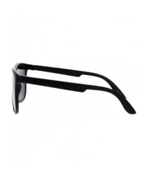 All Black Rubberized Matte Plastic Horn Rim Horned Sunglasses - Matte Black - CU12DA4KZ0N $8.59 Wayfarer