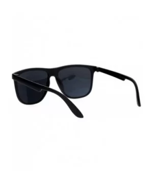 All Black Rubberized Matte Plastic Horn Rim Horned Sunglasses - Matte Black - CU12DA4KZ0N $8.59 Wayfarer