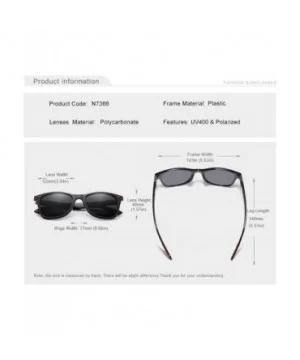 Genuine Tough Men's Polarized UV400 Sunglasses Square Fashion - Bright Black - C718QI0LEX3 $19.41 Rectangular