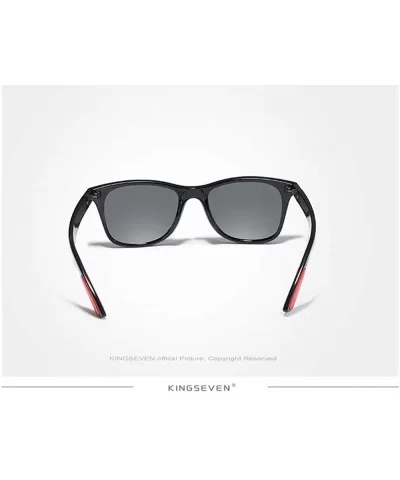 Genuine Tough Men's Polarized UV400 Sunglasses Square Fashion - Bright Black - C718QI0LEX3 $19.41 Rectangular