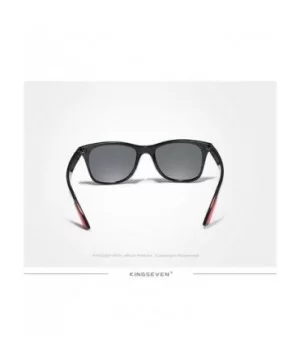 Genuine Tough Men's Polarized UV400 Sunglasses Square Fashion - Bright Black - C718QI0LEX3 $19.41 Rectangular